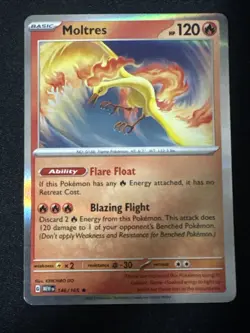 Pokemon Moltres 151 Reverse Holo Card Scarlet and Violet 146/165 - Image 1