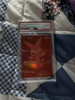 Pokemon Black Bolt White Flare Victini Card 172/086 BWR Red Monochrome PSA - Image 1