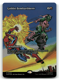 ✨ GOBLIN BOMBARDMENT 23 NM FOIL BORDERLESS MYTHIC SPIDERMAN MTG ENGLISH - Image 1