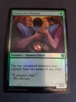 MTG Spider-Man Foil Uncommon 119 Supportive Parents NM - Image 1