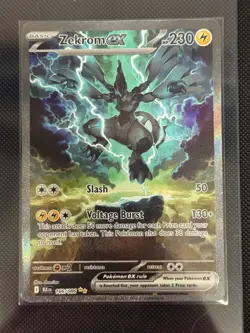 Zekrom EX Sir 166/086 Pokemon Black Bolt Full Art English Near Mint Condition - Image 1