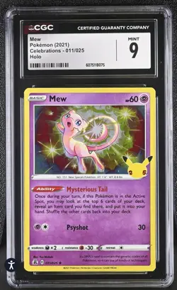 Pokemon Celebrations Mew Holo 011/025 CGC MINT 9 - Image 1