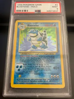1999 Pokemon Game Blastoise - Holo PSA 9 MINT 2/102 English WOTC Base Set - Image 1