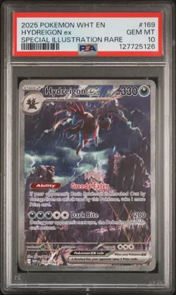2025 POKEMON WHT EN-WHITE FLARE SPECIAL ILLUSTRATION RARE HYDREIGON EX PSA 10 - Image 1