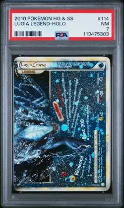 2010 POKEMON HEARTGOLD & SOULSILVER #114 LUGIA LEGEND-HOLO PSA 7 - Image 1