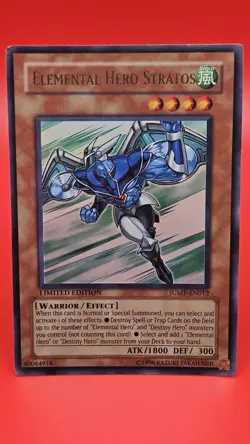 JUMP-EN012 Elemental Hero Stratos UR Foil/Holo Promo Yugioh Card - Image 1