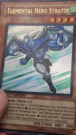 JUMP-EN012 Elemental Hero Stratos UR Foil/Holo Promo Yugioh Card - Image 2