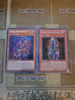 YUGIOH DARK NECROFEAR MC1 SECRET + CURSE NECROFEAR LDS3 SECRET LIMITED ED NM - Image 2