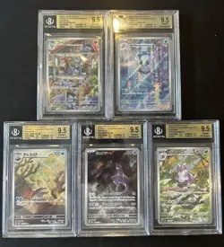 BGS 9.5 Pokemon Card 151 Japanese Ar Art Rare 5 Card Set Bulk Different Types - Image 1