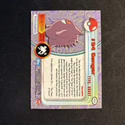 Gengar #94 Blue Logo Topps Non Holo TV Animation Pokemon Card - Image 2