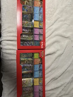 TWO Pokemon Prismatic Evolutions 8 Mini-Tins w/ Promo Cards - Costco Sets - NEW - Image 1