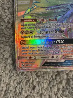 Solgaleo GX 155/149 Rainbow Hyper Rare Card Sun & Moon Base Set Pokemon TCG - Image 5