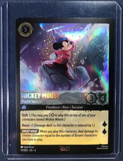 Disney D23 PROMO Lorcana Card 2024 Mickey Mouse PLAYFUL SORCERER - Image 1