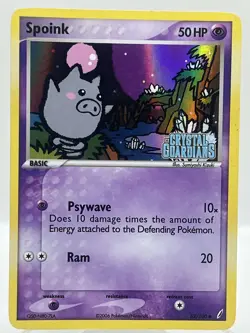 Spoink 62/100 EX Crystal Guardians Reverse Holo Stamped Pokemon TCG Card - Image 1
