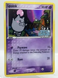 Spoink 62/100 EX Crystal Guardians Reverse Holo Stamped Pokemon TCG Card - Image 2