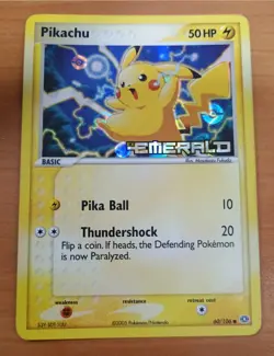 Pokemon Pikachu TCG EX Emerald Reverse Holo Card 60/106 Stamped - Image 1
