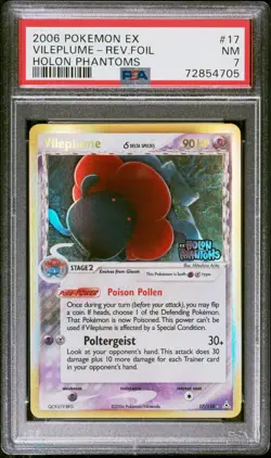 Pokemon Card Vileplume 17/110 Reverse Holo EX Holon Phantoms PSA 7 NM - Image 1