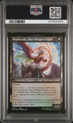 2025 MTG PRERELEASE SEPHIROTH, FABLED SOLDIER/SEPHIROTH, ONE-WINGED ANGEL PSA 7 - Image 2