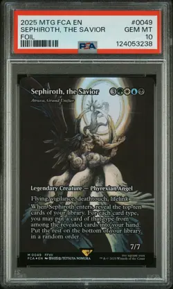 2025 MTG FINAL FANTASY: THROUGH THE AGES FOIL #0049 SEPHIROTH, THE SAVIOR PSA 10 - Image 1