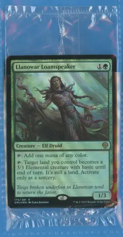 MTG: PreRelease Promo: Dominaria United: Llanowar Loamspeaker: FOIL: SEALED - Image 1