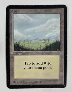 Plains (Trees) Alpha HP Heavy Play MTG Magic The Gathering B - Image 1
