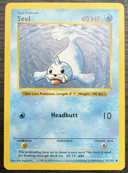 Shadowless Seel 041/102 Pokemon TCG WOTC Base Set MINT - Image 1