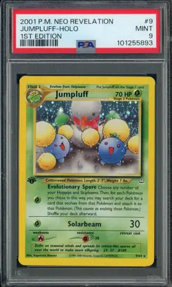 2000 Pokemon Neo Genesis 1st Edition #9 Jumpluff Holo PSA 9 MINT - Image 1