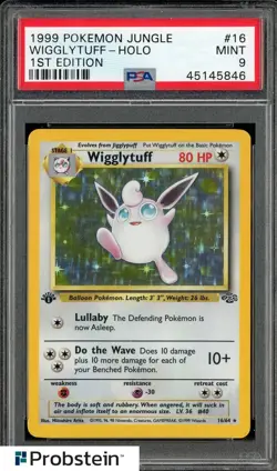 1999 Pokemon Jungle 1st Edition #16/64 Wigglytuff Holo PSA 9 MINT - Image 1