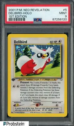 2001 Pokemon Neo Revelation 1st Edition #5 Delibird Holo PSA 9 MINT - Image 1