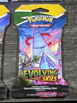 4X Evolving Skies Sleeved Pokemon Booster Pack Complete Full Art Set NEW SEALED - Image 2