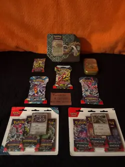 Pokemon Tcg Paldean Fates Great Tusk EX Tin New Factory Sealed+ Lot - Image 1