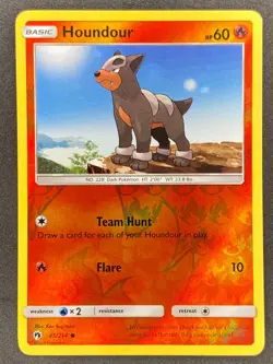 Pokemon Houndour Reverse Holo 45/214 Lost Thunder LP/NM - Image 1