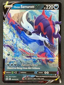 Pokemon Hisuian Samurott V SWSH239 SWSH Black Star Promo NM - Image 1