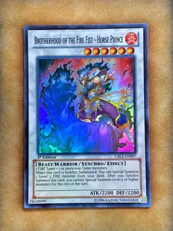 Yugioh Brotherhood of the Fire Fist - Horse Prince CBLZ-EN097 Super Rare 1st NM - Image 1
