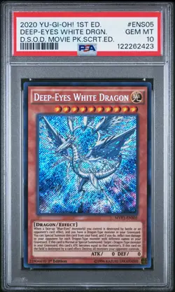 2020 YU-GI-OH! THE DARK SIDE OF DIMENSIONS 1ST ED DEEP-EYES WHITE DRAGON PSA 10 - Image 1