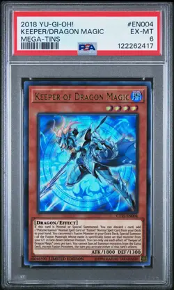 2018 YU-GI-OH! MEGA-TINS #EN004 KEEPER OF DRAGON MAGIC PSA 6 - Image 1