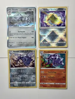 Steelix Pokemon Card Lot - X4 Unique Holo/radiant Steelix Cards NM - A124 - Image 1