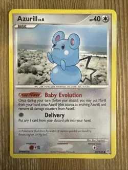 Azurill 69/130 Diamond & Pearl Base Set Pokemon Card TCG Sugimori Art Common NM - Image 1