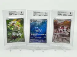BGS 9 Pokemon Card Japanese Wartortle Caterpie Mr. Mime Art Rare AR 3Card Set - Image 1