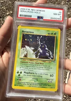 PSA 8 Heracross Holo 6/111 Neo Genesis 2000 Vintage Pokemon Card NM-MT - Image 4