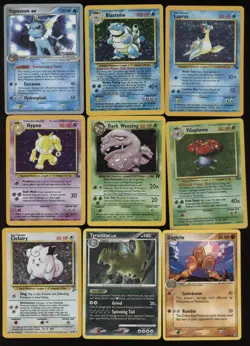 Lot of (9) Assorted Vintage Pokemon Cards Tyranitar Blastoise Lapras Hypno - Image 1