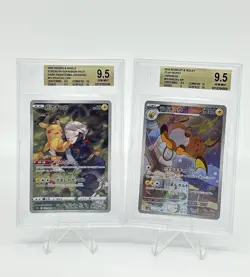 BGS 9.5 Pokemon Card Japanese Pikachu Raichu CHR Art Rare 2 Card Set AR - Image 1