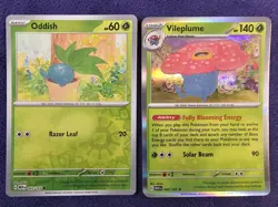 Oddish And Vileplume Holo/Reverse Holo 2x Pokemon Card Lot SV 151 Near Mint - Image 1