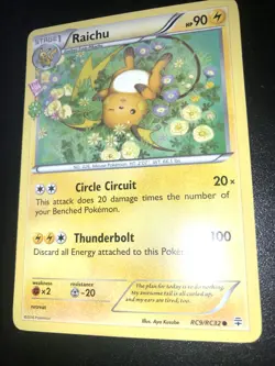 Raichu RC9/RC32 XY Generations Radiant Collection Pokemon Card - Image 3