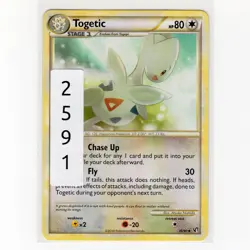 Pokemon TCG Togetic 39/90 HGSS Undaunted Regular Uncommon Card EN-LP 2010 - Image 3