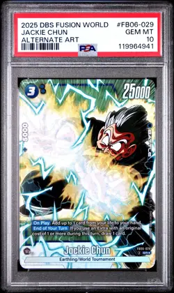 2025 DRAGON BALL SUPER CARD GAME FUSION WORLD RIVALS CLASH JACKIE CHUN PSA 10 - Image 1