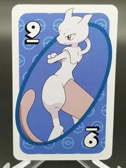 Mewtwo BLUE #9 Pokemon Mattel Japanese UNO Card NM/MINT - Image 1