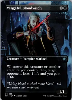 Vengeful Bloodwitch (Borderless) Foundations NM Magic: The Gathering Foil - Image 1