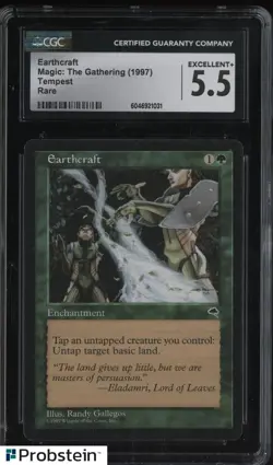 1997 Magic The Gathering MTG Tempest Earthcraft CGC 5.5 EX+ - Image 1