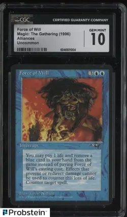 1996 Magic The Gathering MTG Force of Will Alliances CGC 10 GEM MINT - Image 1